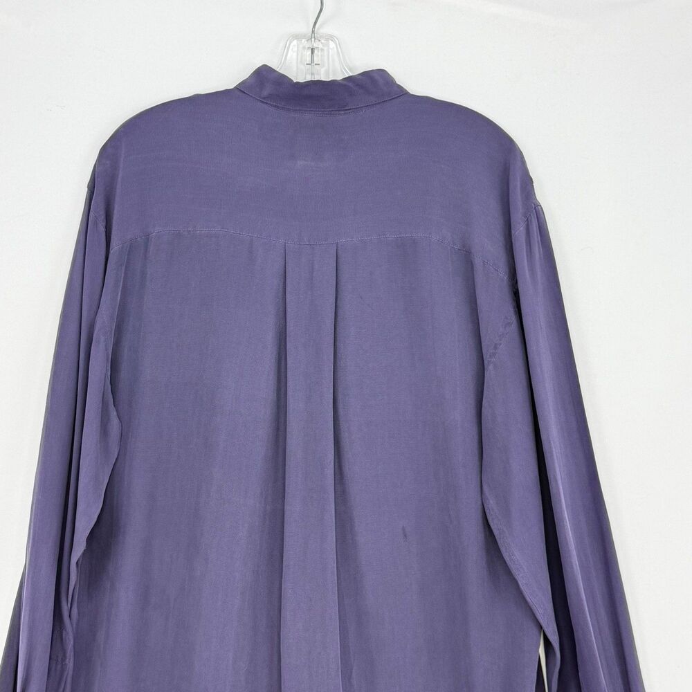 Porcini by Brietta 100% Silk Button Down Shirt Purple Mens Small Classic - Picture 5 of 16